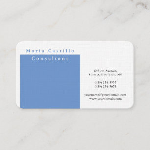 Modern elegant blauw wit minimalistisch ontwerp visitekaartje