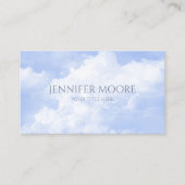 Modern Elegant Blauw Wit Sparkle Clouds Custom Visitekaartje (Voorkant)