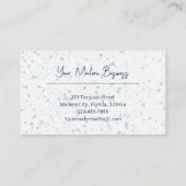 Modern Elegant Blauwgroen Blue White Terrazzo Patt Visitekaartje (Achterkant)