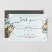 Modern Elegant Bloemen Waterverf Groen Bruiloft Bedankkaart (Voorkant / Achterkant)