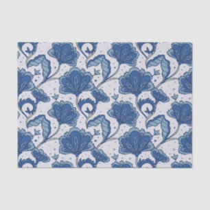 Modern Elegant blue batik patroon Tissuepapier