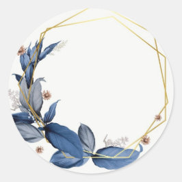 Modern Elegant blue en Gold Ronde Sticker