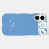 Modern Elegant Blue Floral Pattern  Case-Mate iPhone Case (Achterkant (horizontaal))