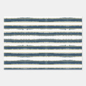 Modern Elegant Blue Gold Kerstfeestdag Inpakpapier Vel (Voorkant)