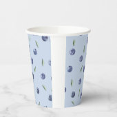 Modern Elegant Blueberry Waterverf baby shower Papieren Bekers (Links)