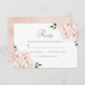 Modern Elegant Blush Floral Wedding RSVP (Voorkant / Achterkant)