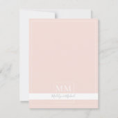 Modern Elegant Blush Monogram Weddenschap (Achterkant)