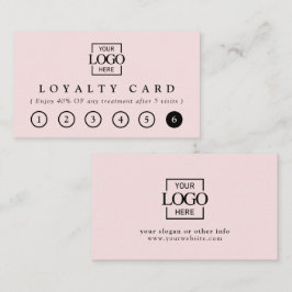 Modern Elegant Blush Pink Business Logo Reward Klantenkaartje