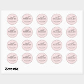 Modern Elegant Blush Pink Sweet Dank je bruiloft Ronde Sticker (Vel)