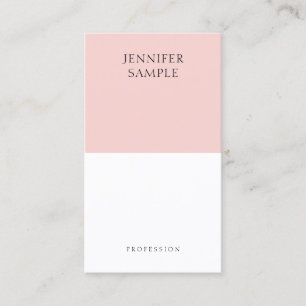 Modern Elegant Blush Roze Eenvoudige Sjabloon Tren Visitekaartje