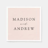 Modern Elegant Blush Wedding Servet (Voorkant)