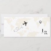 Modern Elegant Boarding pass ticket Bruiloft Save The Date (Achterkant)