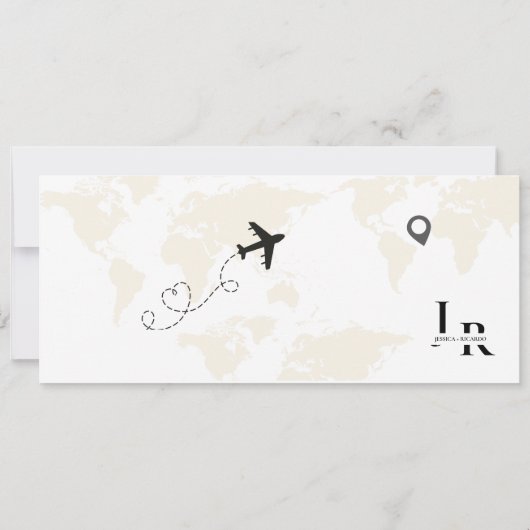 Modern Elegant Boarding pass ticket Bruiloft Save The Date (Achterkant)