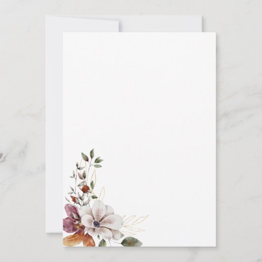 Modern Elegant Boho Floral Arch Vrijgezellenfeest Kaart (Achterkant)