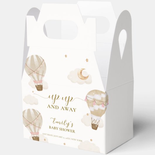 Modern Elegant Boho Hete Luchtballon Baby shower Bedankdoosjes (Open)