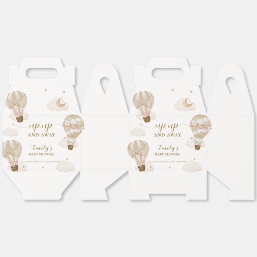 Modern Elegant Boho Hete Luchtballon Baby shower Bedankdoosjes (Ongevouwen)