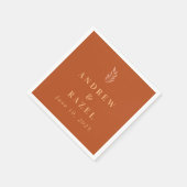 Modern Elegant Boho Wedding Leaves Servet (Hoek)