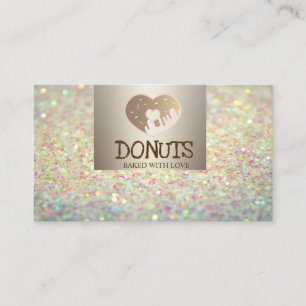 Modern Elegant, Bokeh, Donuts, Bakery Visitekaartje