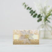 Modern Elegant, Bokeh, White Daisy Visitekaartje (Staand voorkant)