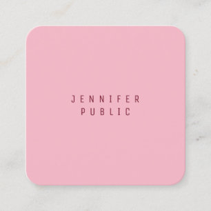 Modern Elegant Bord Roze Minimalistische Luxe Sjab Vierkante Visitekaartje
