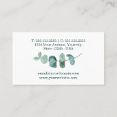 Modern Elegant Botanical Greenery Eucalyptus Visitekaartje (Achterkant)