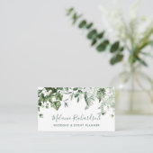 Modern Elegant Botanical Ivy Ferns Sage Green Visitekaartje (Staand voorkant)