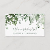 Modern Elegant Botanical Ivy Ferns Sage Green Visitekaartje (Voorkant)