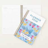 Modern Elegant Botanical Pink Blue Floral Planner (Display)