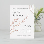 Modern Elegant Botanical Wedding Folie Uitnodiging (Staand Voorkant)