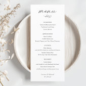 Modern Elegant Botanical Wedding Menu