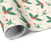 Modern Elegant Botanisch Kerst Inpakpapier (Rol Hoek)