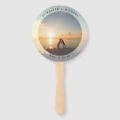 Modern Elegant Bride en Groom Photo Wedding Favor Handwaaier (Voorkant)