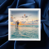 Modern Elegant Bride en Groom Photo Wedding Party Servet