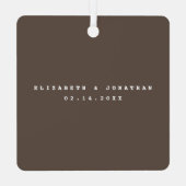 Modern Elegant Bride en Groom Wedding Photo Ceram Metalen Ornament (Achterkant)