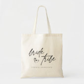 Modern Elegant Bride Tribe Hart Script Typografie Tote Bag (Voorkant)