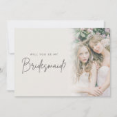 Modern Elegant Bridesmaid Photo Information Card Kaart (Voorkant)