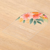 Modern Elegant Bright Floral Wedding Acryl Uitnodigingen (Laagn)