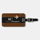 modern elegant brown aero bagagelabel (Voorkant horizontaal)