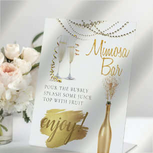 Modern Elegant Bruids Brunch Mimosa Bar Bord Poster