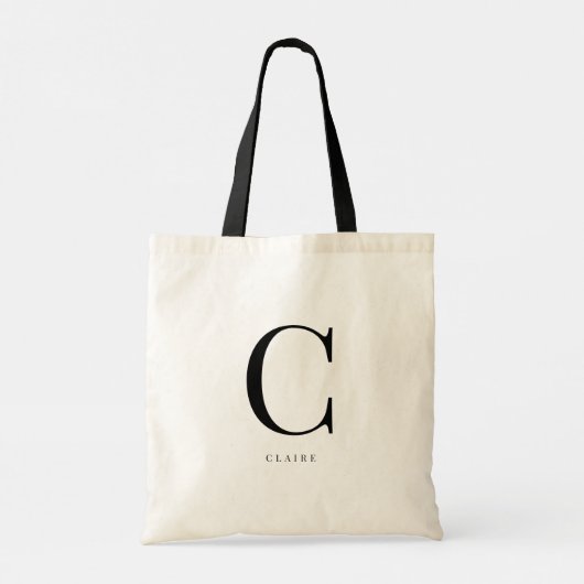 Modern Elegant Bruidsmeisje Monogram Tote Bag (Achterkant)