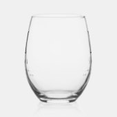 Modern Elegant Bruiloft Custom Monogram Naam Datum Wijnglas Zonder Voet (Links)