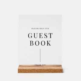 Modern Elegant Bruiloft Gastenboek Acryl Bord