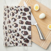 Modern elegant bruin het patroonmonogram van de theedoek (Quarter Fold)