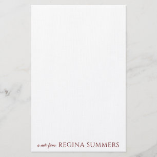 Modern Elegant Burgundy - Aangepaste schrijfkunst Briefpapier