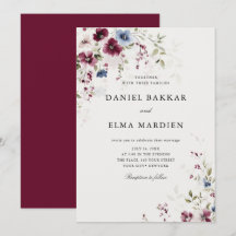 Modern Elegant Burgundy Floral Wedding