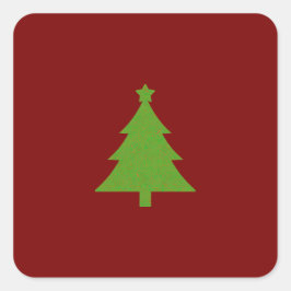 Modern Elegant Burgundy Green Christmas Vierkante Sticker