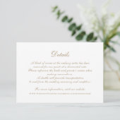 Modern Elegant Calligrafie Script bruiloft details Kaart (Staand voorkant)