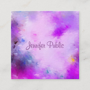 Modern Elegant Calligrafie Script Naam Sjabloon Vierkante Visitekaartje