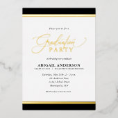 Modern Elegant Calligraphy Afstuderen Gold Folie Uitnodiging (Voorkant)