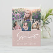 Modern Elegant Calligraphy Afstuderen Invitation Kaart (Staand voorkant)